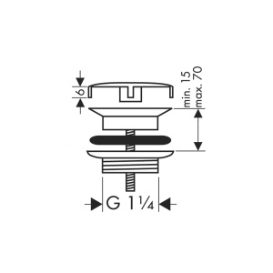 Ventil de scurgere hansgrohe, mattschwarz, pentru chiuvete fara overflow - Img 2