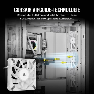 Ventilator 120mm Corsair AF120 ELITE, PWM, Alb, Silentios - Img 5