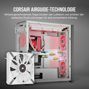 Ventilator Corsair ML140 LED ELITE, 140 mm, PWM, AlbRosu, 1600 RPM - Img 3