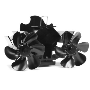 Ventilator de Camin Relaxdays cu Doppelmotor, 15x23,5x15 cm, Negru