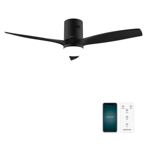 Ventilator de tavan Cecotec EnergySilence Aero 5600, 132 cm, 40W, LED 20W, Wi-Fi, negru-auriu