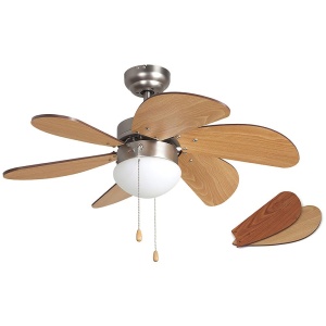 Ventilator de tavan Orbegozo CP 15075, 50 W, 3 viteze, 6 pale din lemn - Img 2