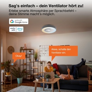 Ventilator Decken cu LED Osram, 2500 Lumen, WiFi, Dimabil, 78W, Gri - Img 5