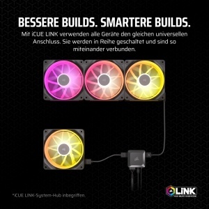 Ventilator PC Corsair iCUE LINK LX120 RGB, 120mm, Negru, 3 bucati - Img 5