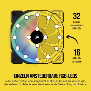 Ventilator PC Corsair LL140 RGB LED PWM, 140mm, Negru, 2 bucati - Img 3