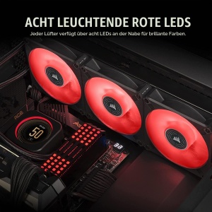Ventilator PC Corsair ML140 LED ELITE, 140mm, 1600 RPM, LED rosu - Img 6