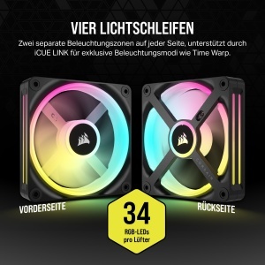 Ventilator RGB CORSAIR iCUE LINK QX120, 120mm, 3 buc, Negru - Img 5
