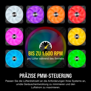 Ventilator RGB Corsair iCUE QL120, 120 mm, 102 LED-uri RGB, Negru - Img 5