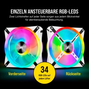 Ventilator RGB Corsair iCUE QL140, 140 mm, 68 LED-uri, Alb - Img 5