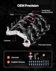 VEVOR Ansamblu Ansamblu Motor Ansaugkrummer Compatibil Ford F150 F250 F350 2000-2004 Constructie Rezistenta - Img 3