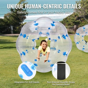 VEVOR Bumper Ball Transparent cu Puncte Albastre 12m PVC Explosionsigur pentru Activitati Outdoor - Img 4
