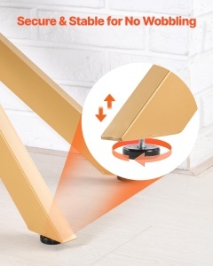 VEVOR Consola din sticla 114 cm blat din sticla securizata picioare metalice in forma X - Img 7