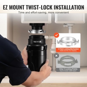 VEVOR JW-301 Tocator de Resturi Alimentare 12 PS Motor DC 3820 RPM Sistem EZ-Mount - Img 5
