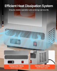 VEVOR KD-Z6651A Cuptor Electric de Topire 1500W Temperatura Maxima 1200degC Ideal pentru Ceramica si Metale - Img 5