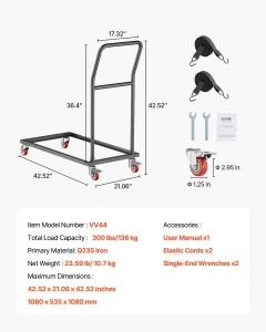 VEVOR Klappstuhlstander 136 kg Tragkraft Mattschwarz Transport Stivuitor - Img 7