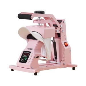 VEVOR SDKM25-4 Presa termica pentru sepci si bentite 4 placi interschimbabile Roz - Img 4