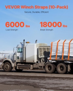 VEVOR Windengurte LC-FTO43010 Set 10 curele cu rezistenta 81647 kg pentru transport si siguranta - Img 2