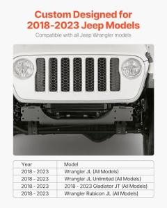 Vevor Windenhalterung 5443 kg Capacitate Montaj Jeep Wrangler JLJLU Gladiator JT 2018-2023 Negru - Img 2