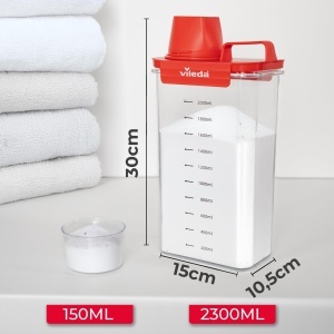 Vileda Waschmittelbox 2300ml Rosu - Cutie pentru detergent cu capac etans si dozator inclus - Img 2