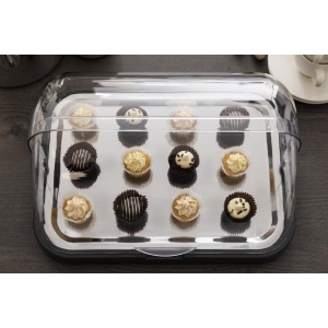Vitrina pentru bufet APS cu capac transparent, 44x32x20.5 cm, din otel inoxidabil - Img 2