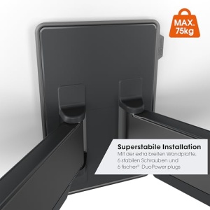 Vogel's TVM 5857 - Suport de perete TV extrem de stabil, pivotant, cu brate duble pentru televizoare mari si grele de pana la 100 inchi si 75 kg, testat TUV, pivotant pana la 120deg, max. VESA 600x400, universal - Img 3