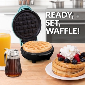Waffelmaker Nostalgia MyMini, 12.7 cm, Aqua, Compact - Img 2