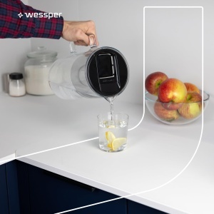 Wessper Crystaline 3L Cana din Sticla Neagra cu Filtru Compatibil Brita Classic - Img 8