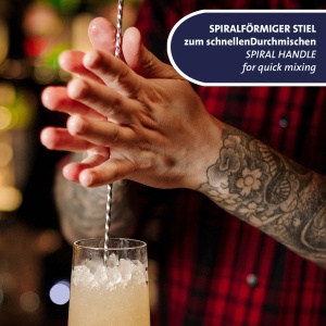 Westmark Bar Spoon James - accesoriu practic de bar pentru amestecarea cocktailurilor, lingura spiralata de inalta calitate pentru bauturi lungi delicioase, maner lung - otel inoxidabil 18/8, argintiu - Img 5