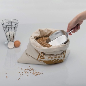 Westmark Cantarire/Umplere/Hranire/Galeata pentru saci, Volum de umplere: 300 ml (aprox. 290 g faina), Aluminiu, Hygia, Argint, 91512291 - Img 3