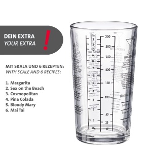 Westmark Cocktail Shaker Sam - shaker cu cantar si sita, mixer profesional de cocktailuri, accesorii de bar, incl. retete pentru amestecarea margaritei si multe altele - otel inoxidabil, sticla, 400 ml - Img 6