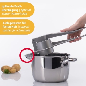 Westmark Spatzle, cu perforatii rotunde, aluminiu turnat sub presiune, lungime: 41 cm, presa Spatzle, argintiu, 61102260 - Img 5