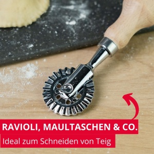 Westmark Teigrad Sofia 39 mm Cutter pentru Ravioli si Aluat Zink si Lemn de Fag - Img 2