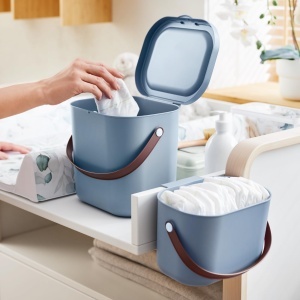 Windeleimer Rotho Babydesign YUMA, 6 L, cu capac, din plastic reciclat, albastru - Img 2