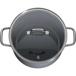 WMF Fusiontec Essential Cratita mare, 24 cm, capac din sticla, inductie oala de carne, 6.4l, ceramica high-tech, rezistenta la zgarieturi, neacoperita, gri, Fabricata in Germania - Img 5