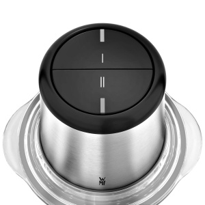 WMF Kult X Edition Tocator electric cu recipient de sticla, tocator de viteza de 320 W, 2 setari de viteza, ulcior mare de blender, cromargan mat - Img 3