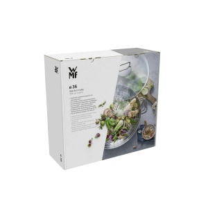 Wok WMF Macao 36 cm, Cromargan inox, 4.5L, cu capac din sticla - Img 8