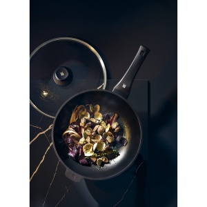 Wok WMF PermaDur Premium 30 cm Inductie Capac cu deschidere pentru abur Aluminiu antiaderent - Img 2