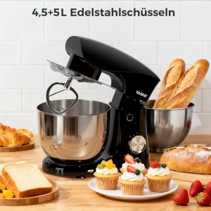 YASHE Robot de Bucatarie 1500W 2 Boluri Inox 10 Viteze Accesorii Multifunctionale - Img 4