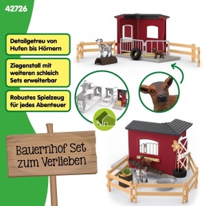 Zaraza Schleich Ziegenstall 42726 31 piese pentru copii de la 3 ani - Img 4