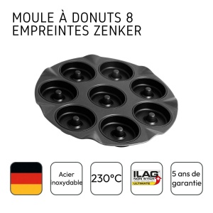 Zenker 7426 Tava de copt speciala pentru 8 bucati - Coacere usoara si sanatoasa, antiaderenta, O33 cm, Negru - Img 4