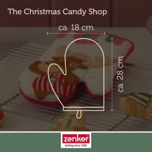 Zenker Manusa de Bucatarie Christmas Candy Shop Design Festiv Elch Bumbac 100 Hitzebestenta - Img 5