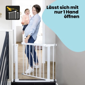 Zid de siguranta Safety 1st Flat Step, extensibil 73-101 cm, alb, fara montaj cu gauri - Img 4