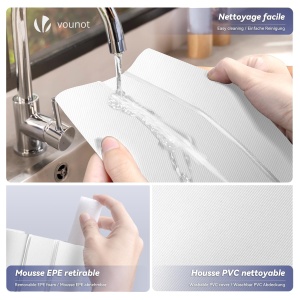 Zugluftstopper pentru usi VOUNOT, 96 cm, alb, cu protectie termica si fonica - Img 6