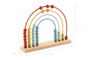 Abac Pinolino Regenbogen Ruby Montessori din lemn masiv pentru copii 1 ani design colorat - Img 2
