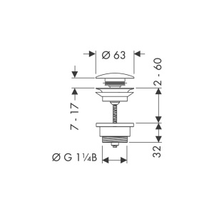 Ablaufgarnitur hansgrohe Push-Open pentru chiuveta si bideu, mattschwarz, large - Img 2