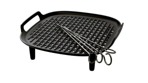 Accesorii Airfryer Philips HD992600 Negru Placa Grill Teflon Set 4 Frigarui