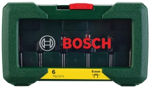 Accesorii Bosch 6 buc. Set de freze din carbura (pentru lemn, tija O 6 mm, masina de frezat accesorii) - Img 2
