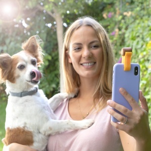 Accesoriu pentru selfie-uri cu animale InnovaGoods, universal, antiderapant, portocaliurosu - Img 5