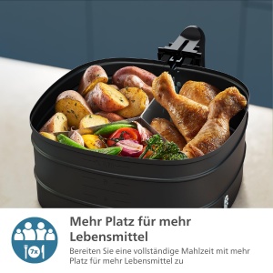 Accesoriu Philips HD991600 pentru Airfryer 83L 3 compartimente Negru Compatibil masina de spalat vase - Img 3