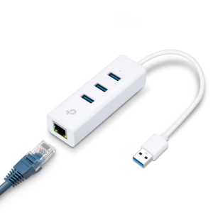 Adapter USB TP-Link UE330 cu 3 porturi USB 3.0 si Ethernet Gigabit